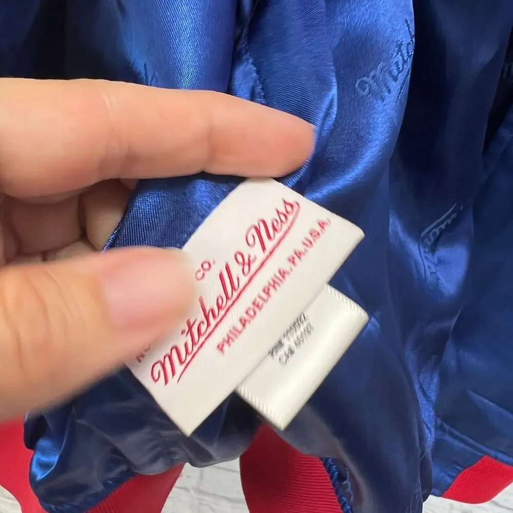Hardwood Classics Mitchell & Ness Jacket Red White Blue Size XL Satin Pistons